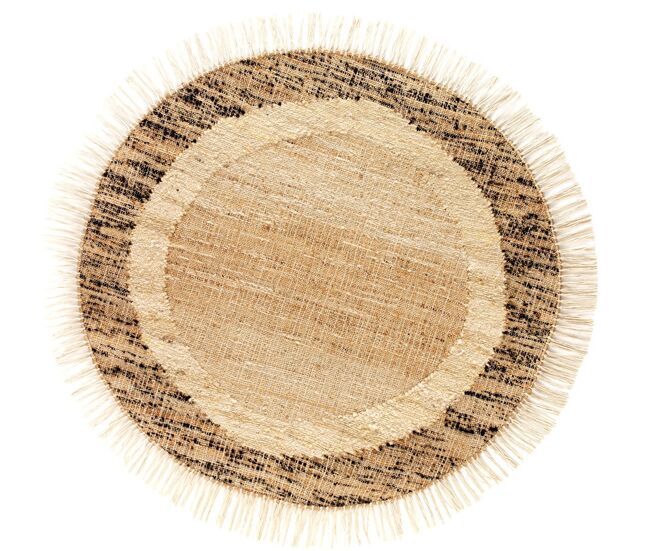 Alfombra de yute/lana/alg. 120cm diam.