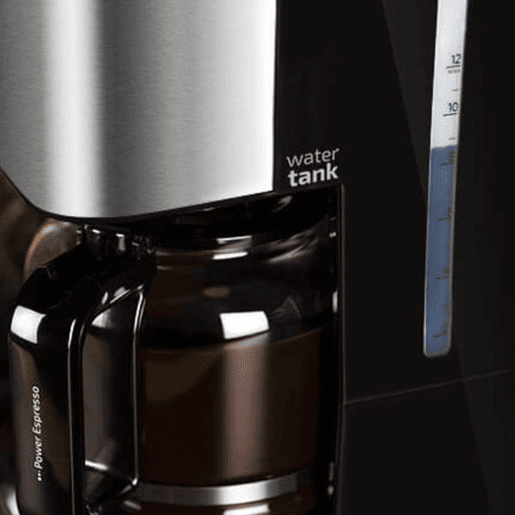 Cecotec Máquina de café de filtro, para 12 chávenas, com acabamentos em aço inoxidável e intensificador de aroma.