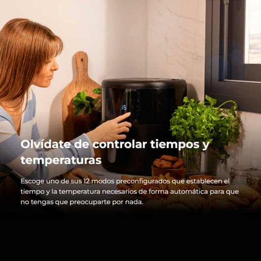 Cecotec Fritadeira digital e compacta sem óleo de 6 L de capacidade, com tecnologia PerfectCook e pack de acessórios.