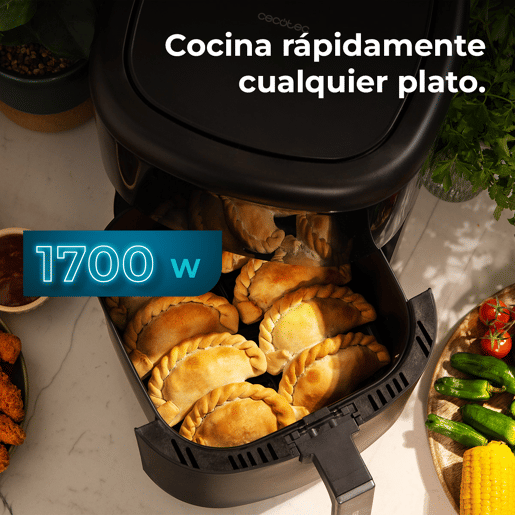 Cecotec Fritadeira digital e compacta sem óleo de 6 L de capacidade. Cecotec Fritadeira digital e compacta sem óleo de 6 L de capacidade.