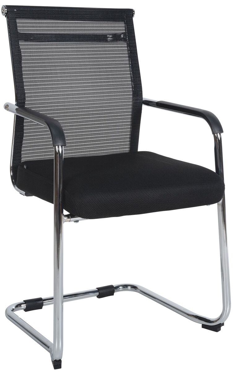 Silla cantilever denny en tela & malla cromado 51x55x95 cm