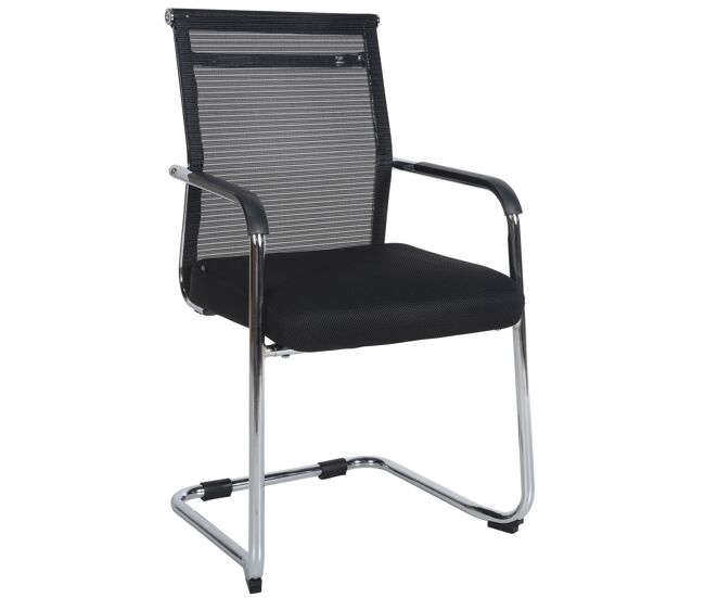 Silla cantilever denny en tela & malla cromado 51x55x95 cm