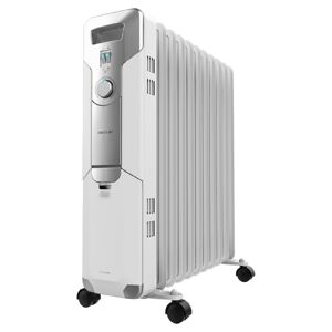 Cecotec Aquecedor a óleo de 11 módulos de 2500 W com 3 níveis de potência, 25 m² de cobertura, recolhe-cabos, controlo simples, alça, rodas e duplo sistema de segurança.