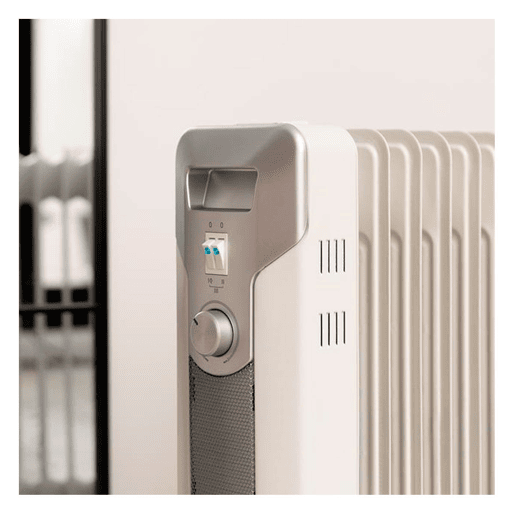 Cecotec Aquecedor a óleo de 11 módulos de 2500 W com 3 níveis de potência, 25 m² de cobertura, recolhe-cabos, controlo simples, alça, rodas e duplo sistema de segurança.