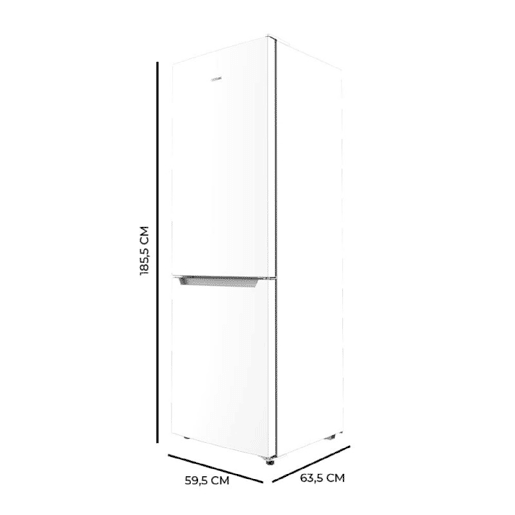 Cecotec Frigorífico Combi White com capacidade de 322 l, 185 cm de altura e 60 cm de largura, classe E, com sistema Multi Air Flow, Total No Frost e 2 gaveta para produtos frescos, adaptável a todas as suas necessidades.