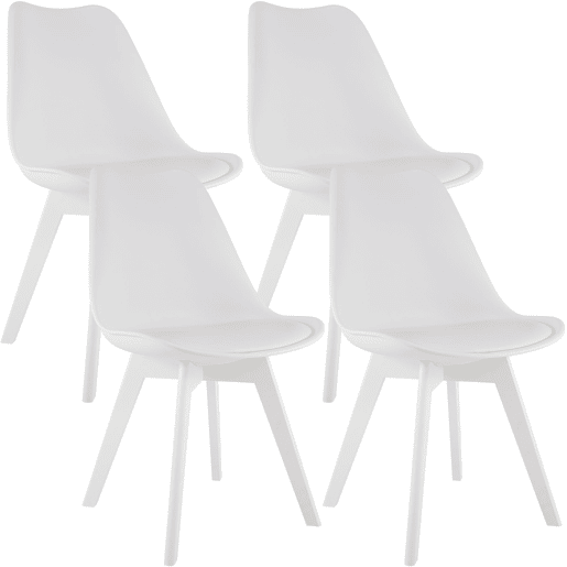Juego de 4 sillas de comedor Linares Plástico Blancoblanco 50X49X83 cm