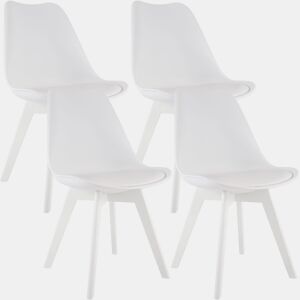 Juego de 4 sillas de comedor Linares Plástico Blancoblanco 50X49X83 cm