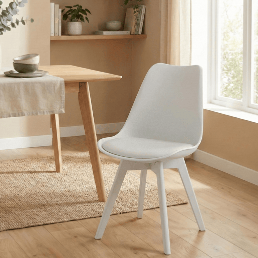 Juego de 4 sillas de comedor Linares Plástico Blancoblanco 50X49X83 cm