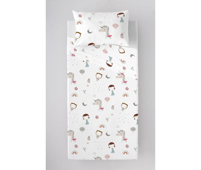 Juego de sábanas unicorn pink cama 90