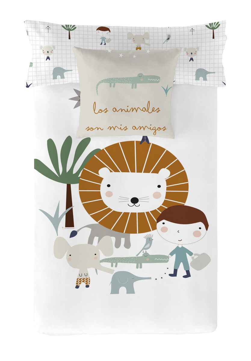 Funda nórdica reversible jungla niño a cama 90