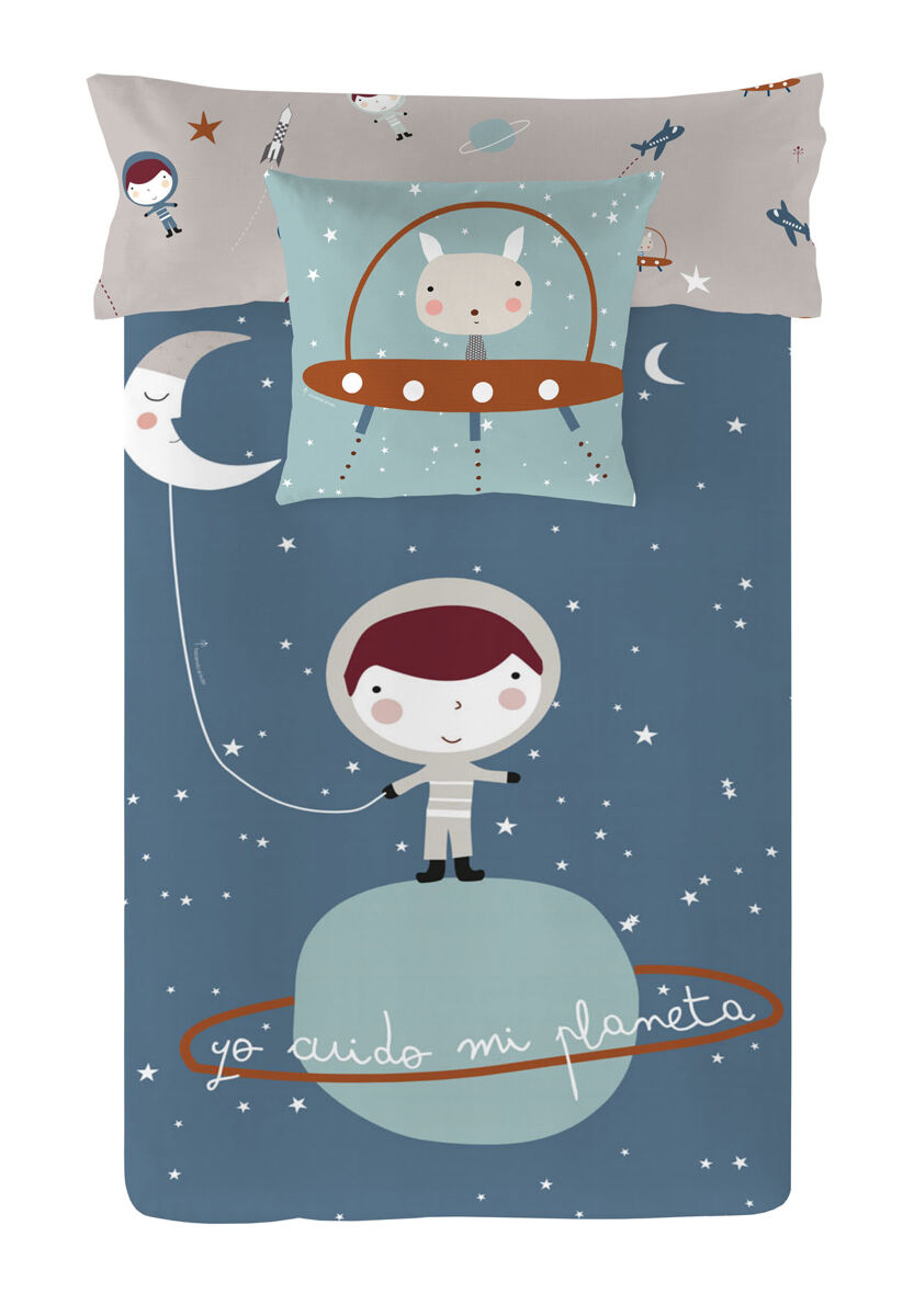 Funda nórdica reversible planeta a cama 105