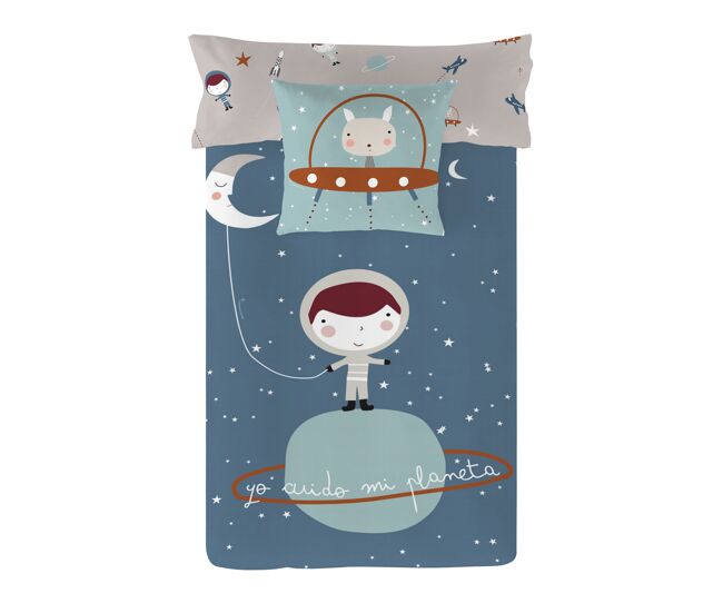 Funda nórdica reversible planeta a cama 105