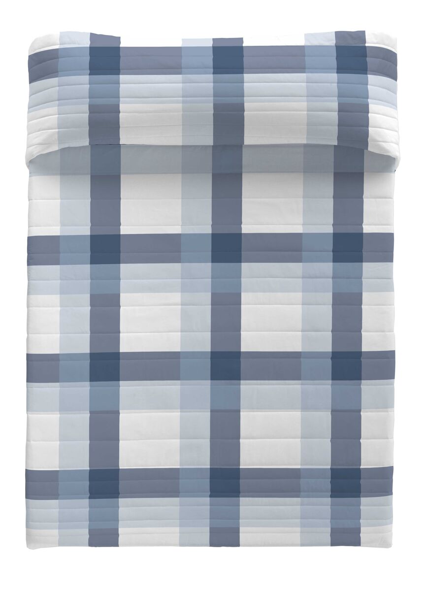 Colcha bouti escoces azul-blanco cama 180
