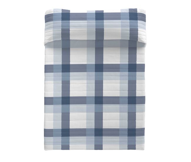 Colcha bouti escoces azul-blanco cama 180