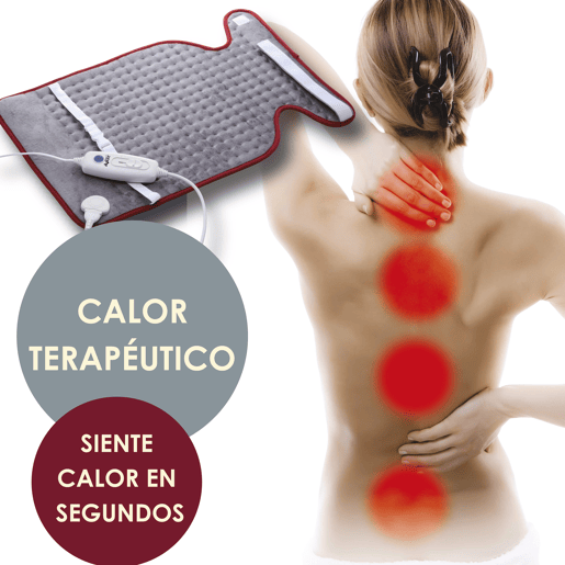 Avant - Almofada Elétrica AV7576 100W, 63x42 CM com 6 Níveis de Potência e Lavável. Especial Cervical e Pescoço. Indicador de temperatura, calor instantâneo, proteção contra superaquecimento. CinzaVermelho