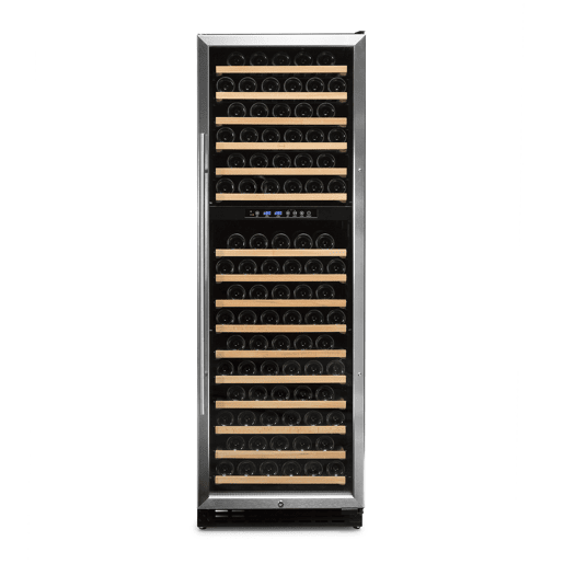 Cave de Vinho 166 garrafas Vinobox 168 GC 2T Inox Instalação livre ou encastre Duas Zonas de temperatura