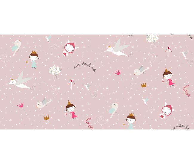 Juego de sábana cuna/maxicuna wonderland rev pink cuna 60 cm
