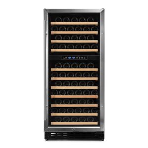 Cave de Vinho 111 garrafas Vinobox 110 GC 2T Inox Instalação livre ou encastre Duas Zonas de temperatura