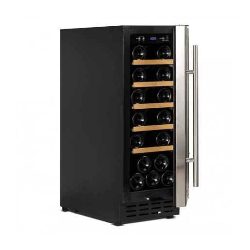Cave de Vinho 20 garrafas Vinobox 20 Design INOX SLIM Instalação livre ou encastre Monotemperatura