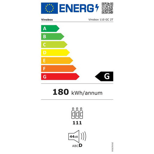 Cave de Vinho 111 garrafas Vinobox 110 GC 2T Preto Instalação livre ou encastre Duas Zonas de temperatura