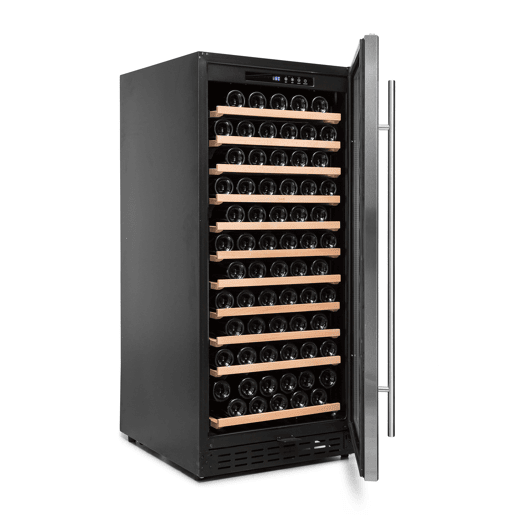 Cave de Vinho 116 garrafas Vinobox 110 GC 1T Inox Instalação livre ou encastre Monotemperatura