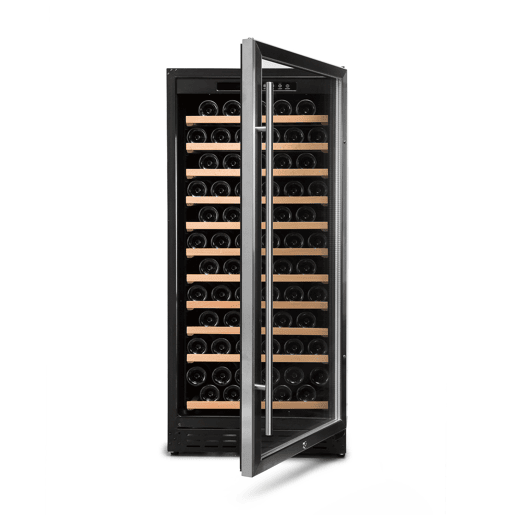 Cave de Vinho 116 garrafas Vinobox 110 GC 1T Inox Instalação livre ou encastre Monotemperatura