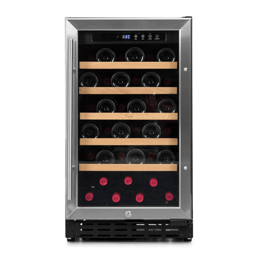 Cave de Vinho 34 garrafas Vinobox 40 GC 1T Inox Instalação livre ou encastre Monotemperatura