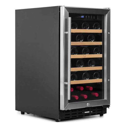 Cave de Vinho 34 garrafas Vinobox 40 GC 1T Inox Instalação livre ou encastre Monotemperatura