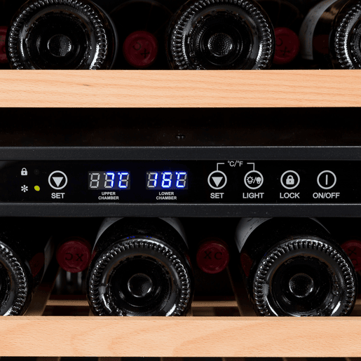 Cave de Vinho 300 garrafas Vinobox 300 Design 2T Inox Duas Zonas de temperatura Instalação livre ou encastre Grande capacidade