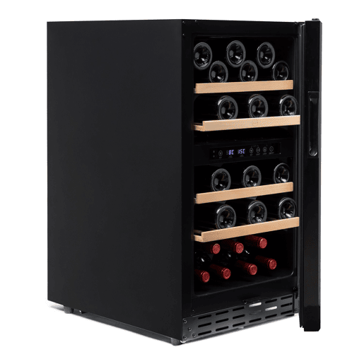 Cave de Vinho 32 garrafas Vinobox 40 GC 2T Preto Instalação livre ou encastre Duas Zonas de temperatura