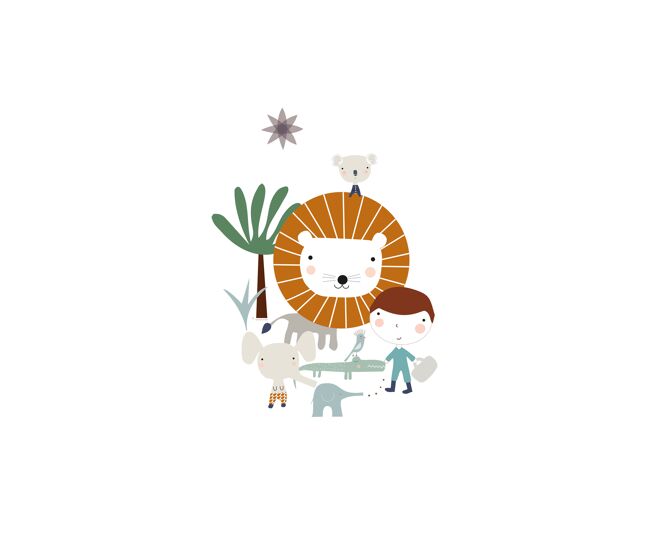 Juego de sábana cuna/maxicuna jungla niño cuna 60 cm