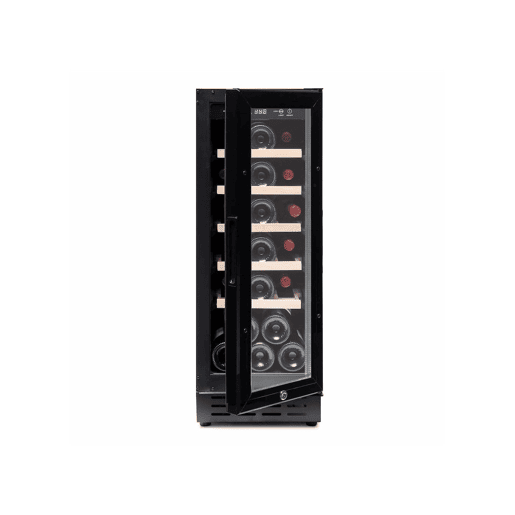 Cave de Vinho 20 garrafas Vinobox 20 Design Preto SLIM Instalação livre ou encastre Monotemperatura