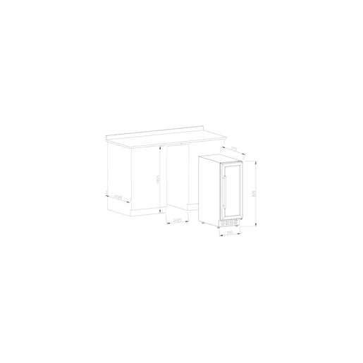 Cave de Vinho 20 garrafas Vinobox 20 Design Preto SLIM Instalação livre ou encastre Monotemperatura