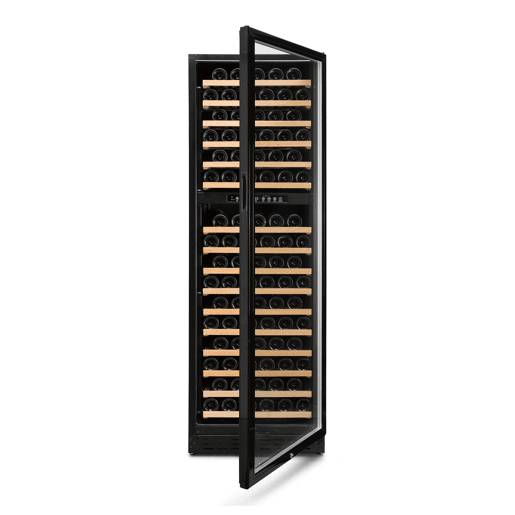 Cave de Vinho 166 garrafas Vinobox 168 GC 2T Preto Instalação livre ou encastre Duas Zonas de temperatura