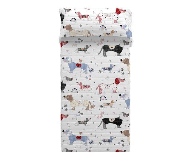 Colcha bouti reversible doggy patch cama 90