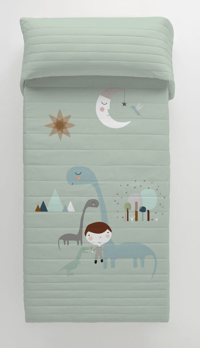 COLCHA BOUTI REVERSIBLE JURASIC GREEN