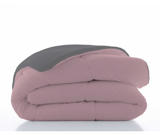 Edredon nordico bicolor rosa viejo/l.808-gris cama 90