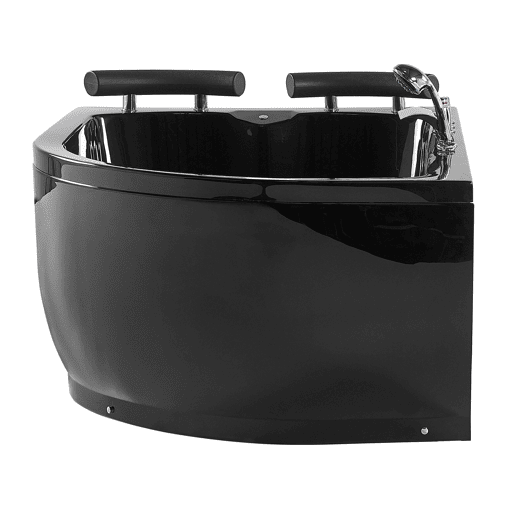 Banheira de hidromassagem de canto com LED PARADISO à direita 1580 x 1130 mm Preto