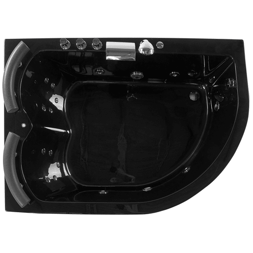 Banheira de hidromassagem de canto com LED PARADISO à direita 1580 x 1130 mm Preto