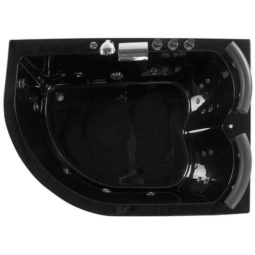 Banheira de hidromassagem de canto com LED PARADISO à esquerda 1580 x 1130 mm Preto