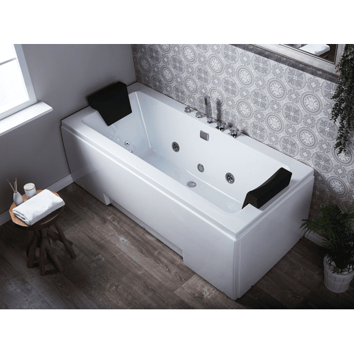 Banheira de hidromassagem de canto com LED GALLEY 1700 x 750 mm Branco