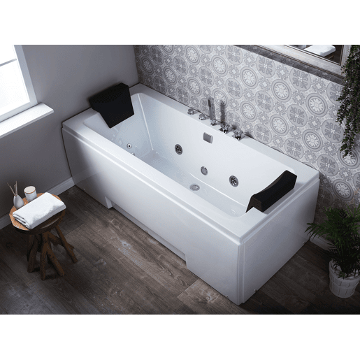 Banheira de hidromassagem de canto com LED GALLEY 1700 x 750 mm Branco