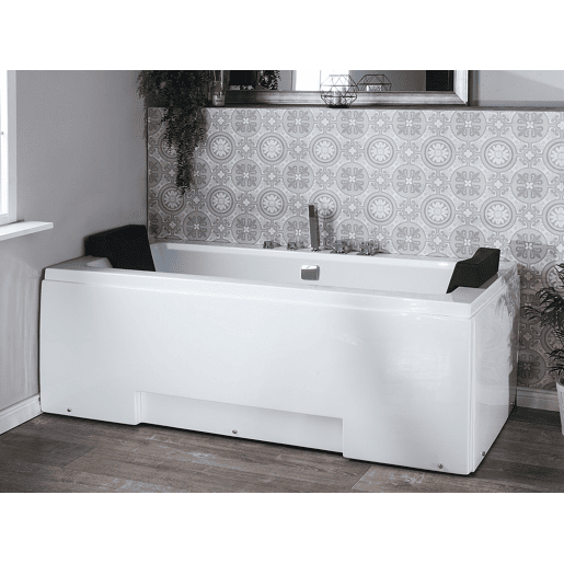 Banheira de hidromassagem de canto com LED GALLEY 1700 x 750 mm Branco