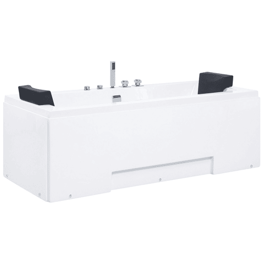 Banheira de hidromassagem de canto com LED GALLEY 1700 x 750 mm Branco
