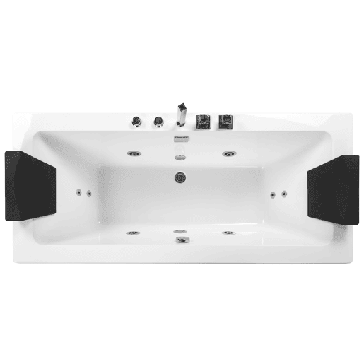 Banheira de hidromassagem de canto com LED GALLEY 1700 x 750 mm Branco