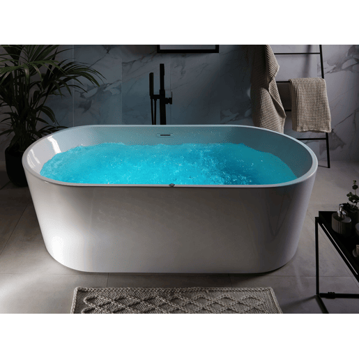 Banheira de hidromassagem independente com LED HAVANA 1700 x 800 mm Branco