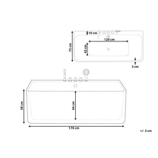 Banheira QUATRE 1700 x 750 mm Branco