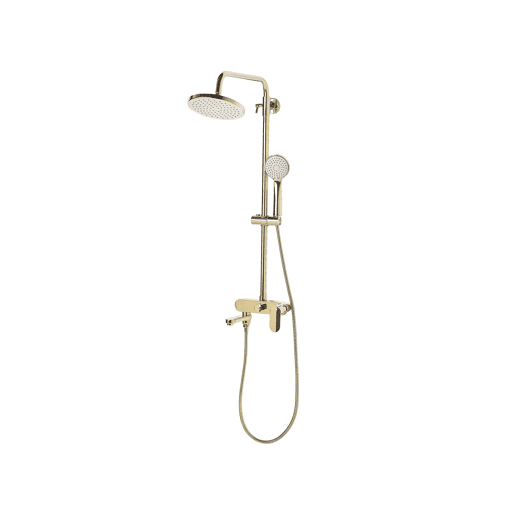 Conjunto de duche com misturadora e chuveiro com efeito chuva GURARA Dourado