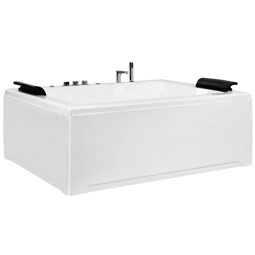 Banheira de hidromassagem de canto com LED SALAMANCA Branco