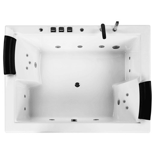 Banheira de hidromassagem de canto com LED SALAMANCA Branco